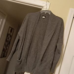 J Crew Gray Short Open Front Cardigan Size med